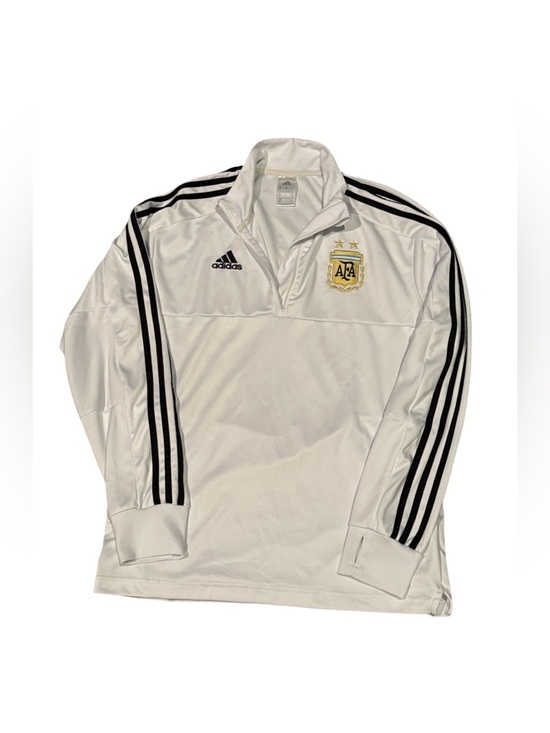 adidas Tops - adidas White AFA Argentina Training Quarter-Zip Pullover